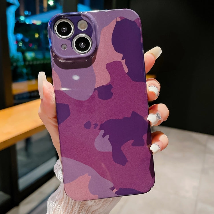 Precise Hole Camouflage Pattern PC Phone Case, For iPhone 15, For iPhone 14 Plus, For iPhone 14