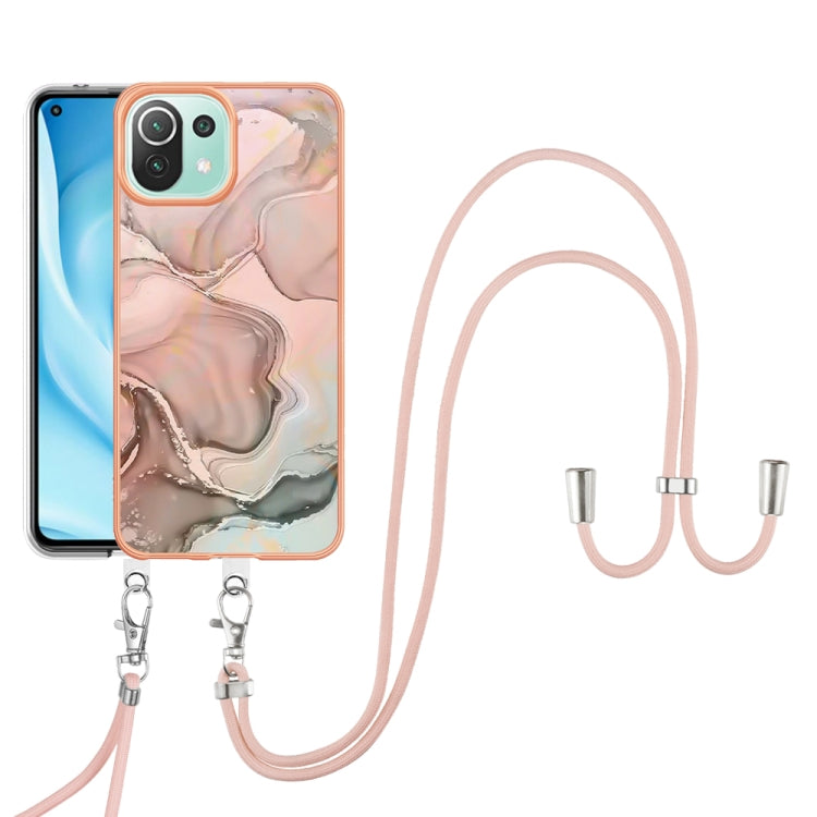 Electroplating Marble Dual-side IMD Phone Case with Lanyard