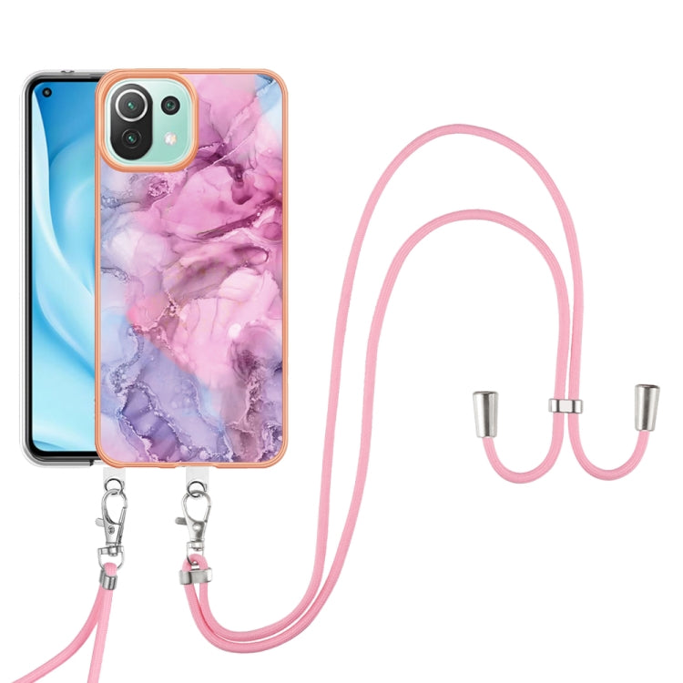 Electroplating Marble Dual-side IMD Phone Case with Lanyard