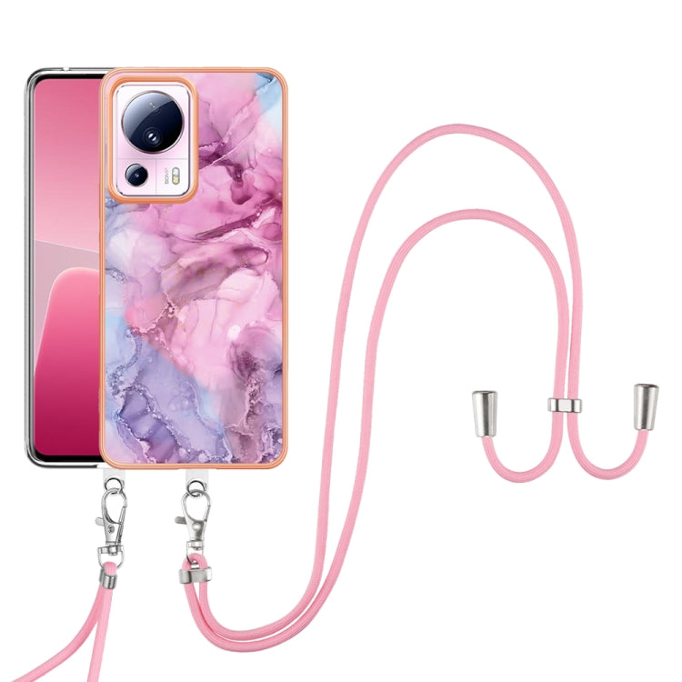 Electroplating Marble Dual-side IMD Phone Case with Lanyard