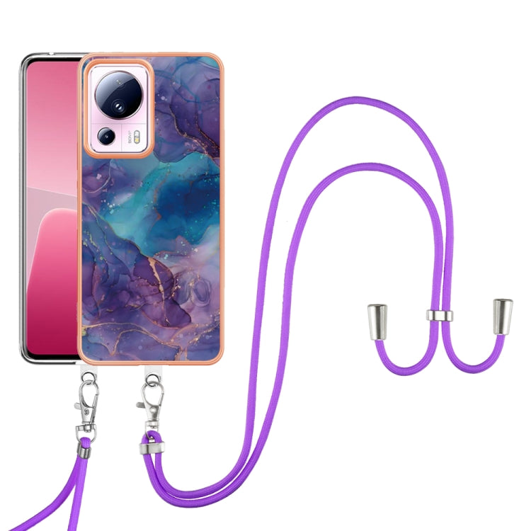 Electroplating Marble Dual-side IMD Phone Case with Lanyard