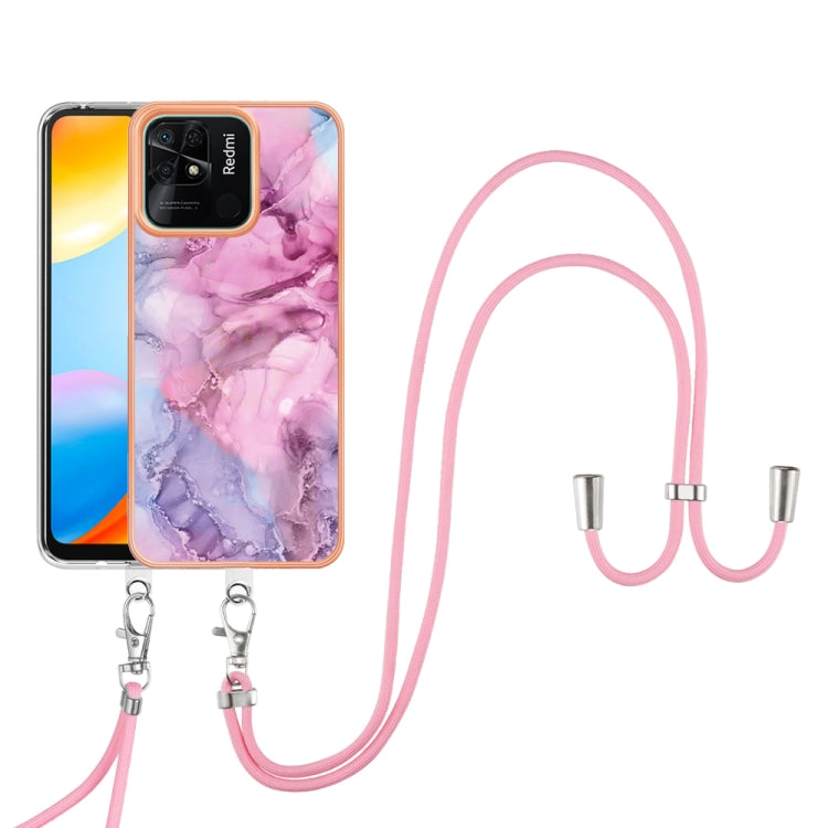 Electroplating Marble Dual-side IMD Phone Case with Lanyard