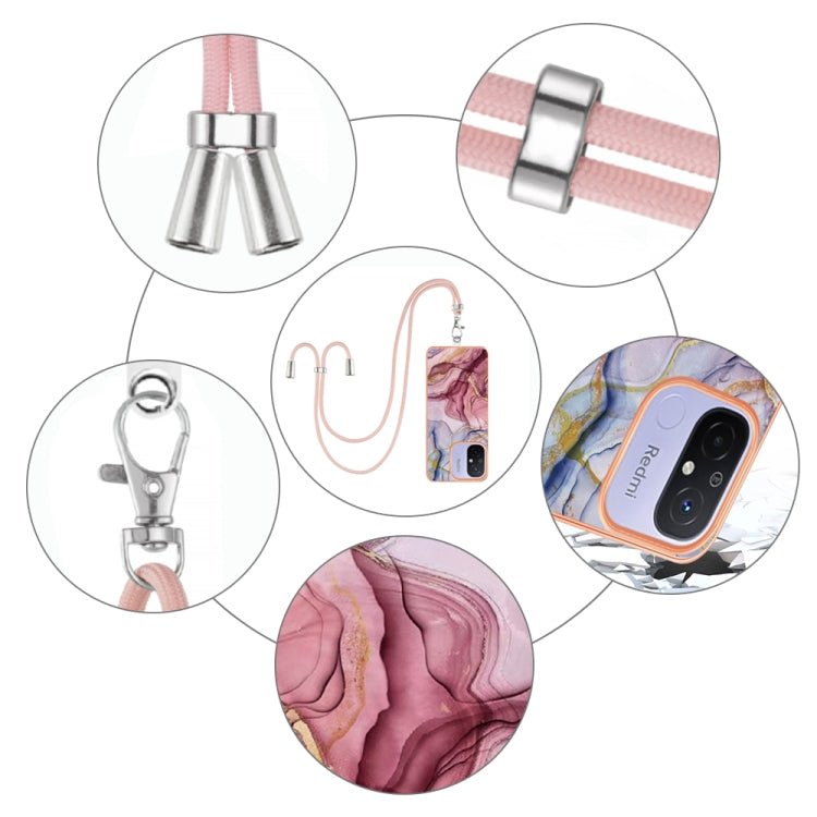 Electroplating Marble Dual-side IMD Phone Case with Lanyard