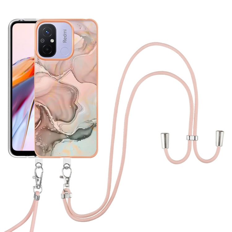 Electroplating Marble Dual-side IMD Phone Case with Lanyard