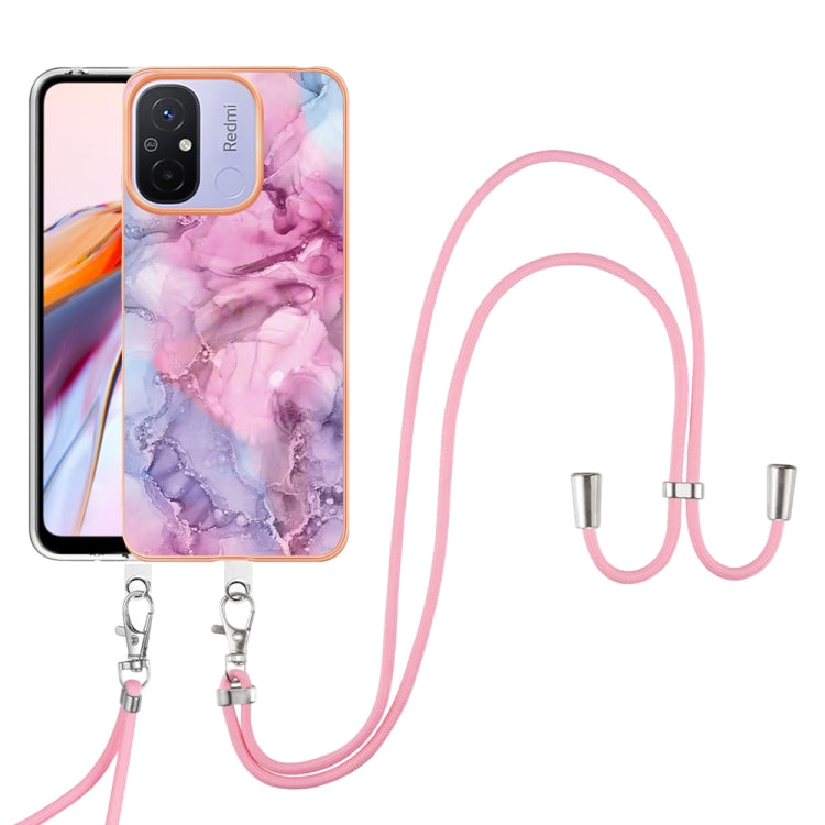 Electroplating Marble Dual-side IMD Phone Case with Lanyard