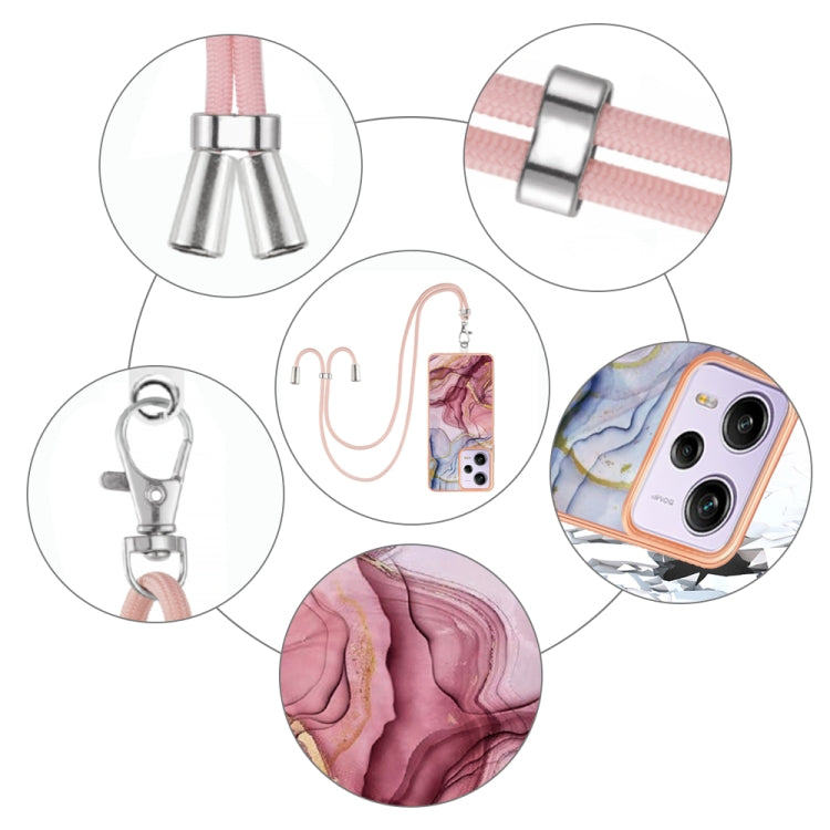 Electroplating Marble Dual-side IMD Phone Case with Lanyard