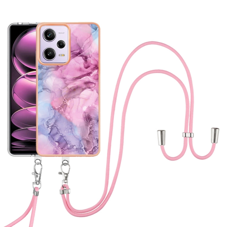 Electroplating Marble Dual-side IMD Phone Case with Lanyard