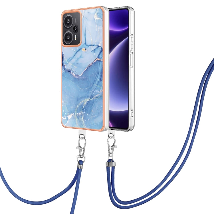 Electroplating Marble Dual-side IMD Phone Case with Lanyard, For Xiaomi Redmi Note 13 Pro+ 5G, For Xiaomi Redmi Note 13 Pro 5G Global, For Xiaomi 13T/13T Pro, For Xiaomi Poco F5 5G