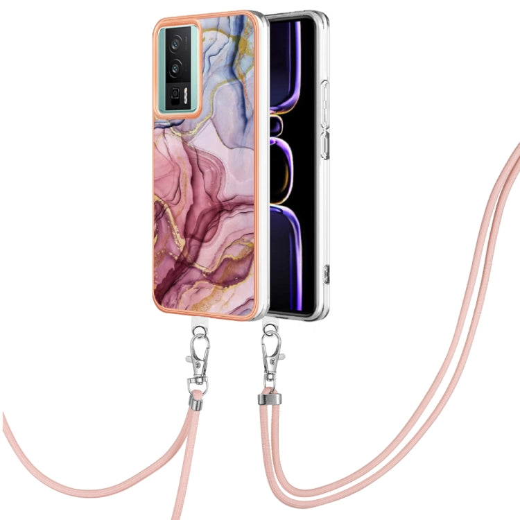 Electroplating Marble Dual-side IMD Phone Case with Lanyard, For Xiaomi Poco F5 Pro 5G / Redmi K60, For Xiaomi Redmi Note 12S 4G, For Xiaomi Redmi Note 12 4G Global, For Xiaomi Redmi Note 12 Pro+