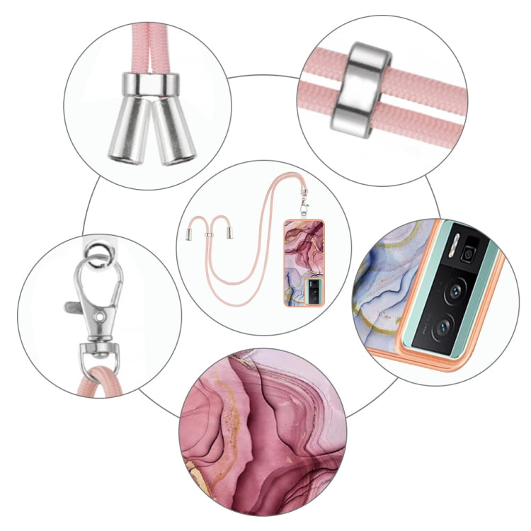 Electroplating Marble Dual-side IMD Phone Case with Lanyard, For Xiaomi Poco F5 Pro 5G / Redmi K60, For Xiaomi Redmi Note 12S 4G, For Xiaomi Redmi Note 12 4G Global, For Xiaomi Redmi Note 12 Pro+