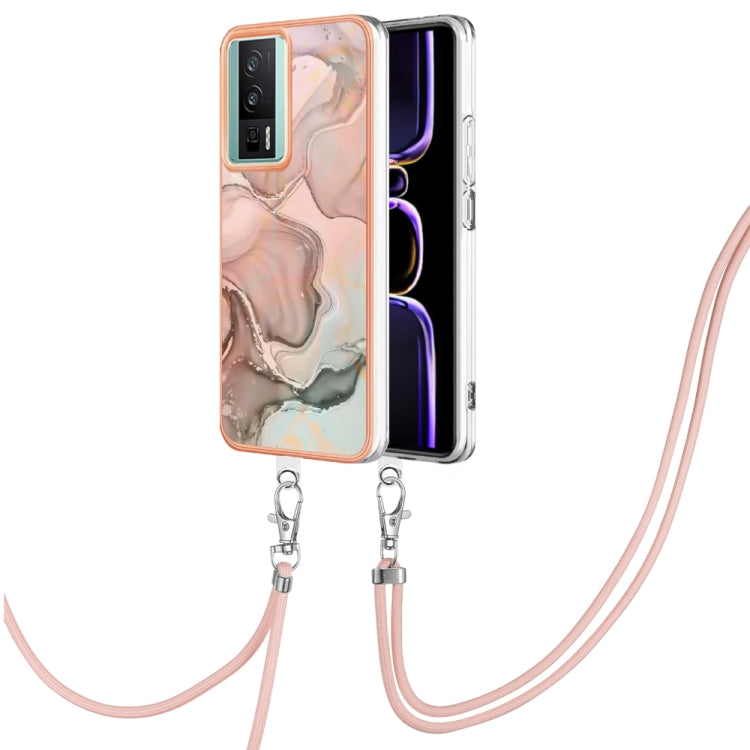 Electroplating Marble Dual-side IMD Phone Case with Lanyard, For Xiaomi Poco F5 Pro 5G / Redmi K60, For Xiaomi Redmi Note 12S 4G, For Xiaomi Redmi Note 12 4G Global, For Xiaomi Redmi Note 12 Pro+