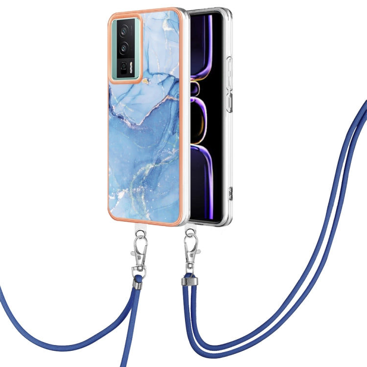 Electroplating Marble Dual-side IMD Phone Case with Lanyard, For Xiaomi Poco F5 Pro 5G / Redmi K60, For Xiaomi Redmi Note 12S 4G, For Xiaomi Redmi Note 12 4G Global, For Xiaomi Redmi Note 12 Pro+