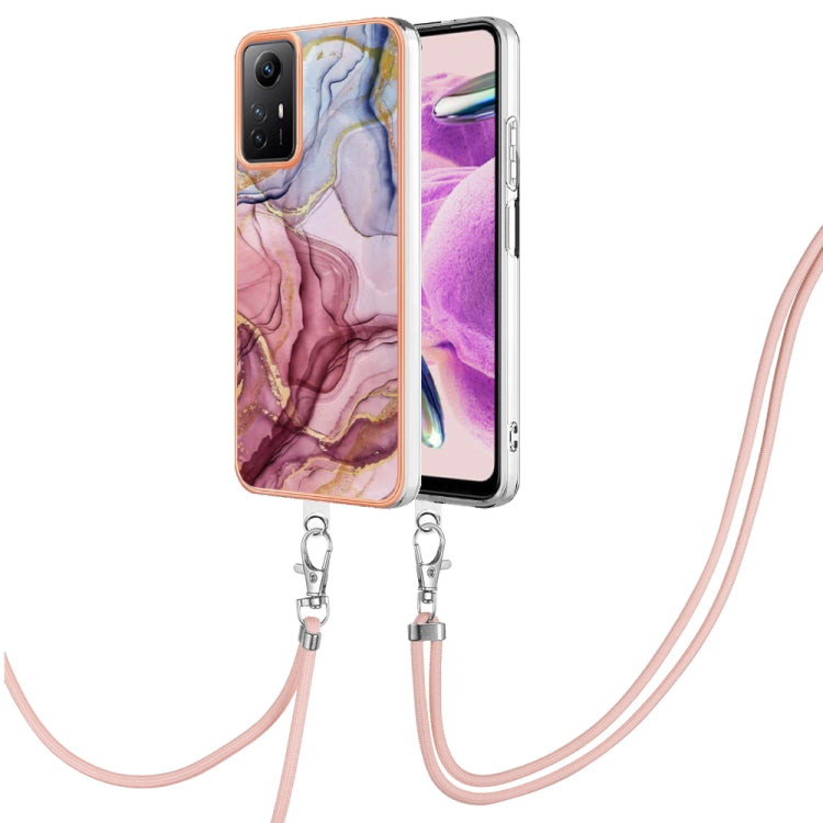 Electroplating Marble Dual-side IMD Phone Case with Lanyard, For Xiaomi Poco F5 Pro 5G / Redmi K60, For Xiaomi Redmi Note 12S 4G, For Xiaomi Redmi Note 12 4G Global, For Xiaomi Redmi Note 12 Pro+