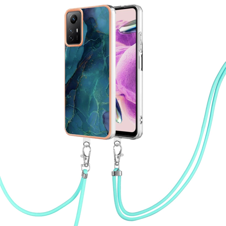Electroplating Marble Dual-side IMD Phone Case with Lanyard, For Xiaomi Poco F5 Pro 5G / Redmi K60, For Xiaomi Redmi Note 12S 4G, For Xiaomi Redmi Note 12 4G Global, For Xiaomi Redmi Note 12 Pro+