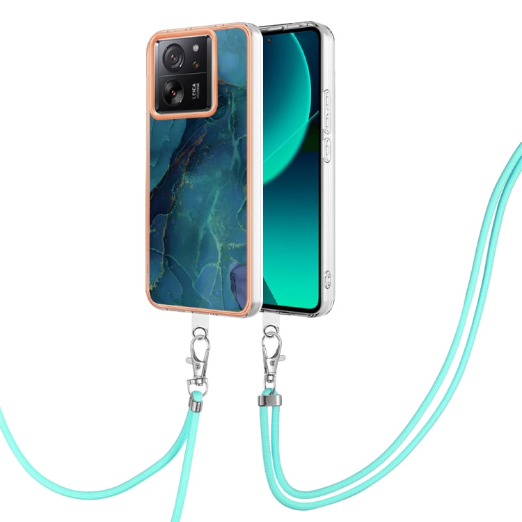 Electroplating Marble Dual-side IMD Phone Case with Lanyard, For Xiaomi Redmi Note 13 Pro+ 5G, For Xiaomi Redmi Note 13 Pro 5G Global, For Xiaomi 13T/13T Pro, For Xiaomi Poco F5 5G