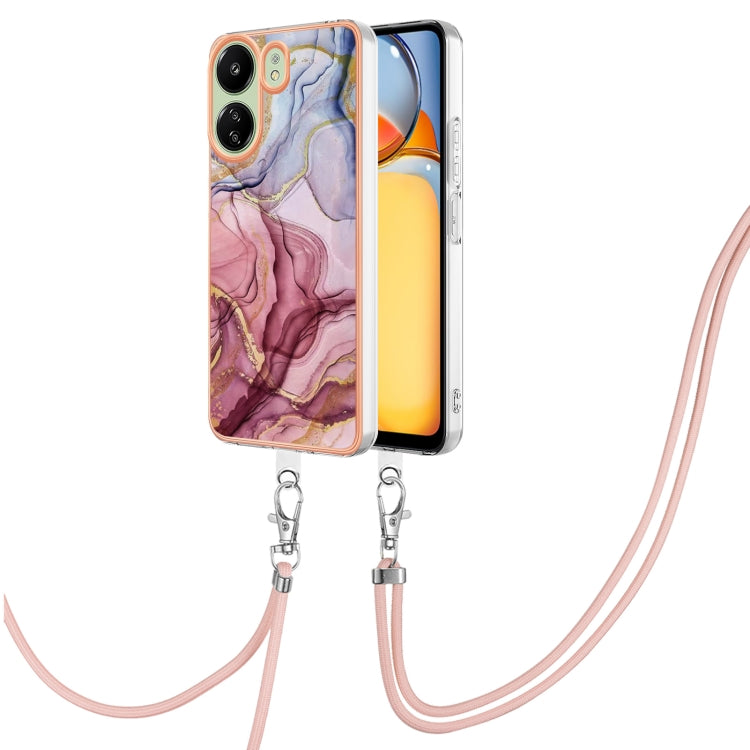 Electroplating Marble Dual-side IMD Phone Case with Lanyard