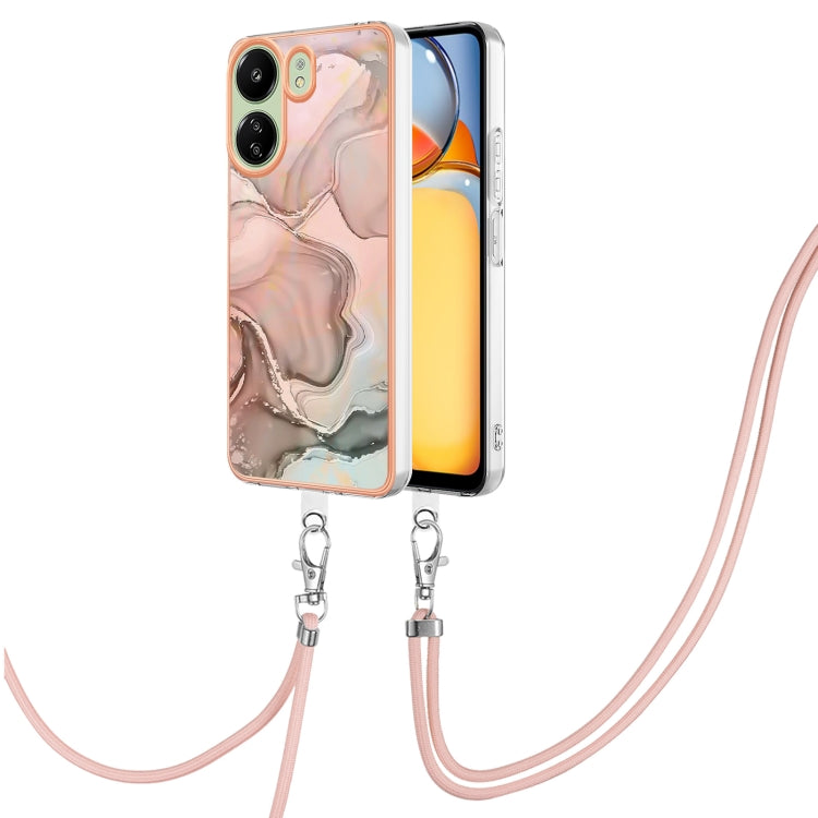 Electroplating Marble Dual-side IMD Phone Case with Lanyard