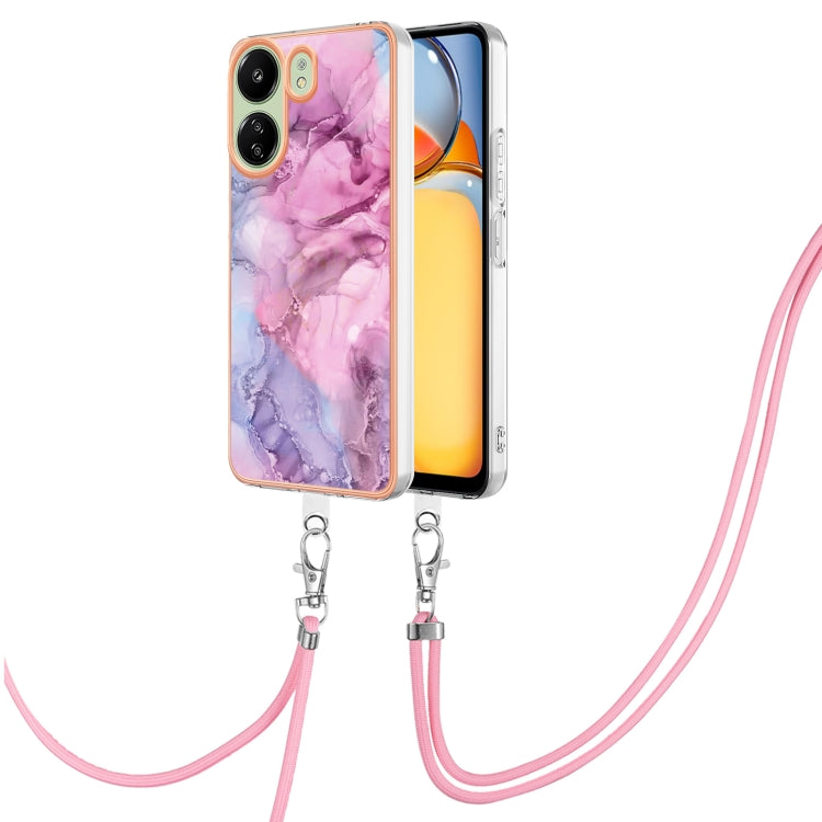 Electroplating Marble Dual-side IMD Phone Case with Lanyard
