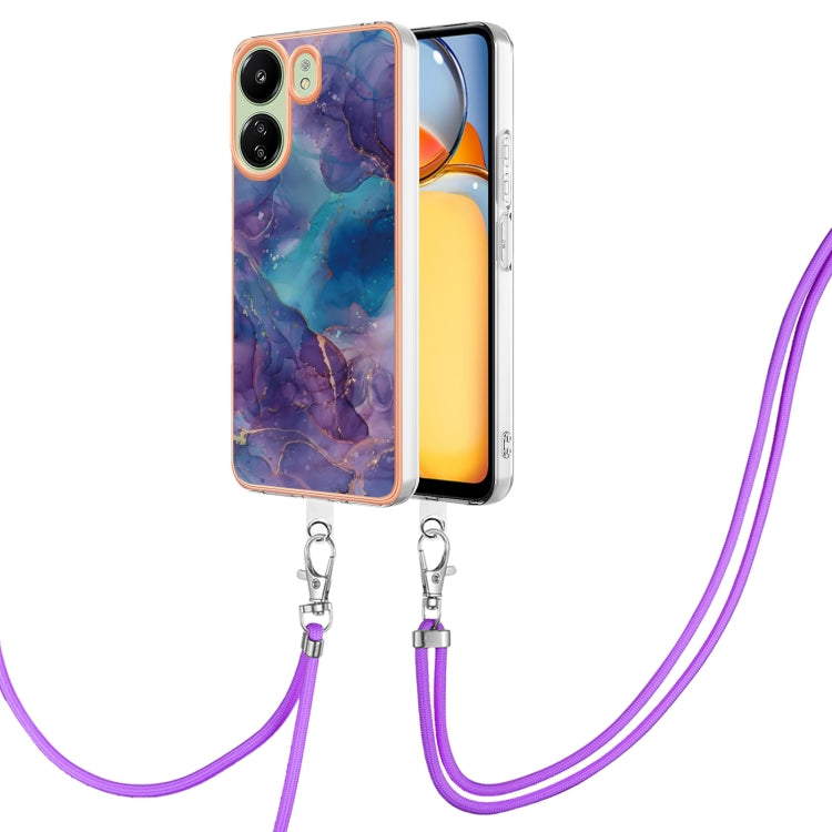 Electroplating Marble Dual-side IMD Phone Case with Lanyard