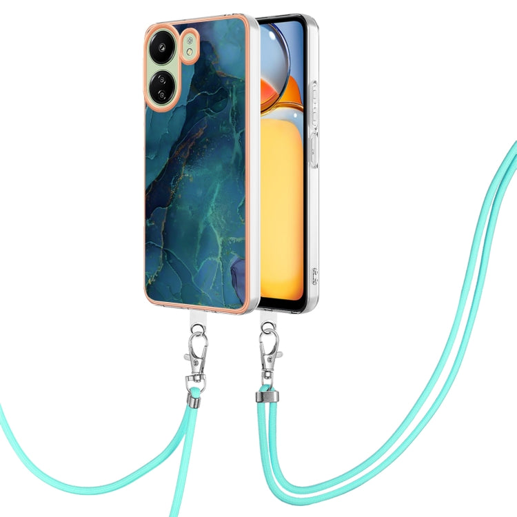 Electroplating Marble Dual-side IMD Phone Case with Lanyard