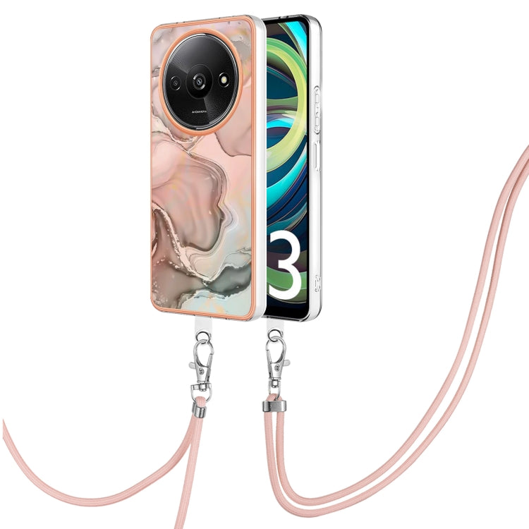 Electroplating Marble Dual-side IMD Phone Case with Lanyard
