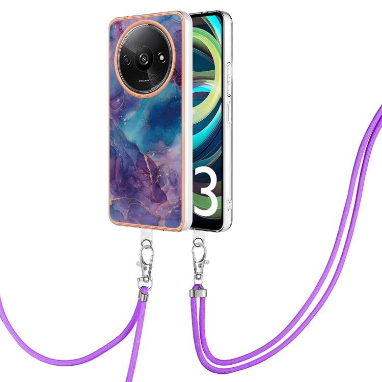 Electroplating Marble Dual-side IMD Phone Case with Lanyard
