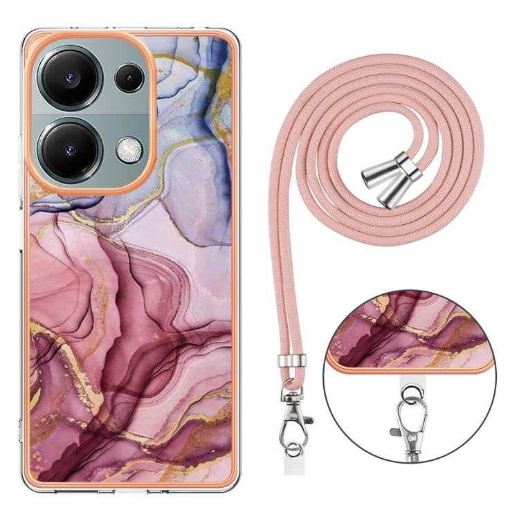 Electroplating Marble Dual-side IMD Phone Case with Lanyard