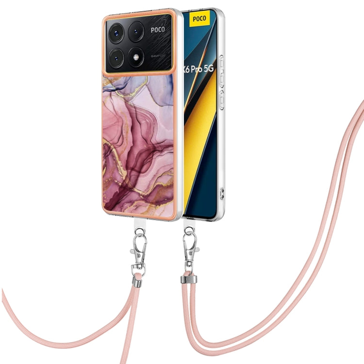 Electroplating Marble Dual-side IMD Phone Case with Lanyard