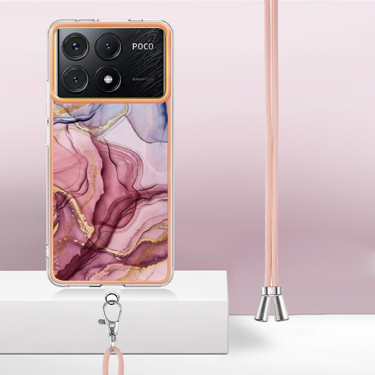 Electroplating Marble Dual-side IMD Phone Case with Lanyard