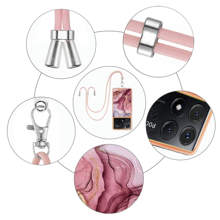 Electroplating Marble Dual-side IMD Phone Case with Lanyard