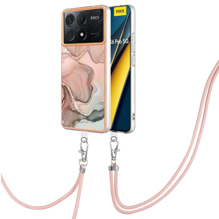 Electroplating Marble Dual-side IMD Phone Case with Lanyard