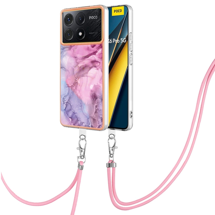 Electroplating Marble Dual-side IMD Phone Case with Lanyard