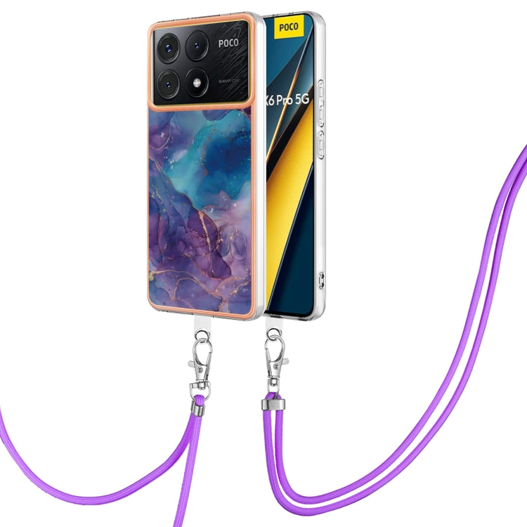 Electroplating Marble Dual-side IMD Phone Case with Lanyard