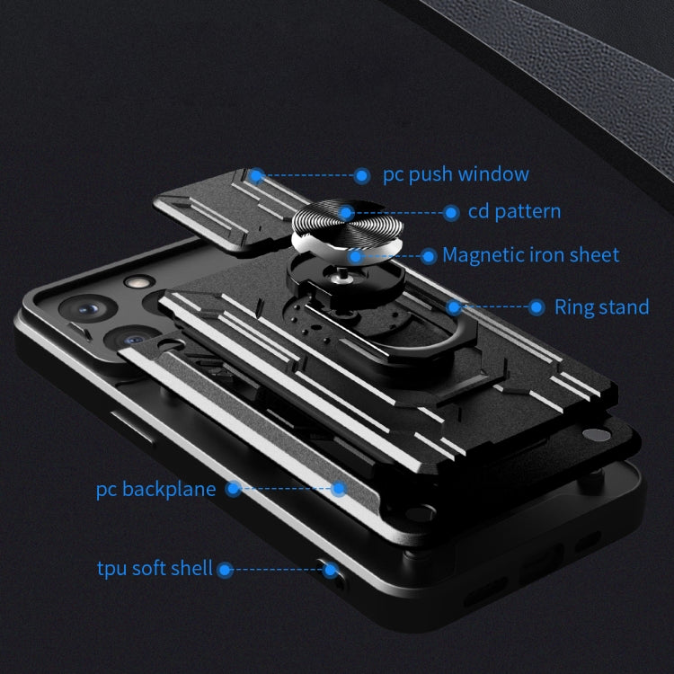 Sliding Camshield TPU+PC Phone Case with Card Slot, For iPhone 15 Pro Max, For iPhone 15 Pro, For iPhone 15 Plus