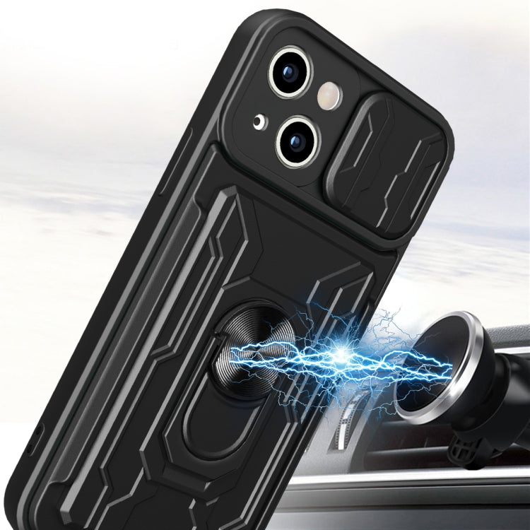 Sliding Camshield TPU+PC Phone Case with Card Slot, For iPhone 15