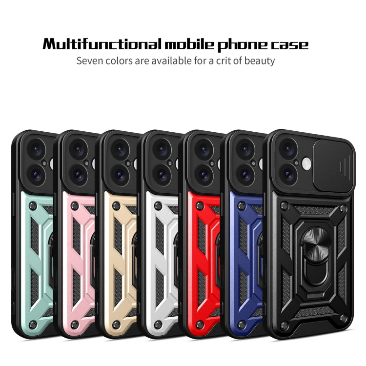 Sliding Camera Cover Phone Case For iPhone 16 Plus 16 15 Pro PU TPU PC
