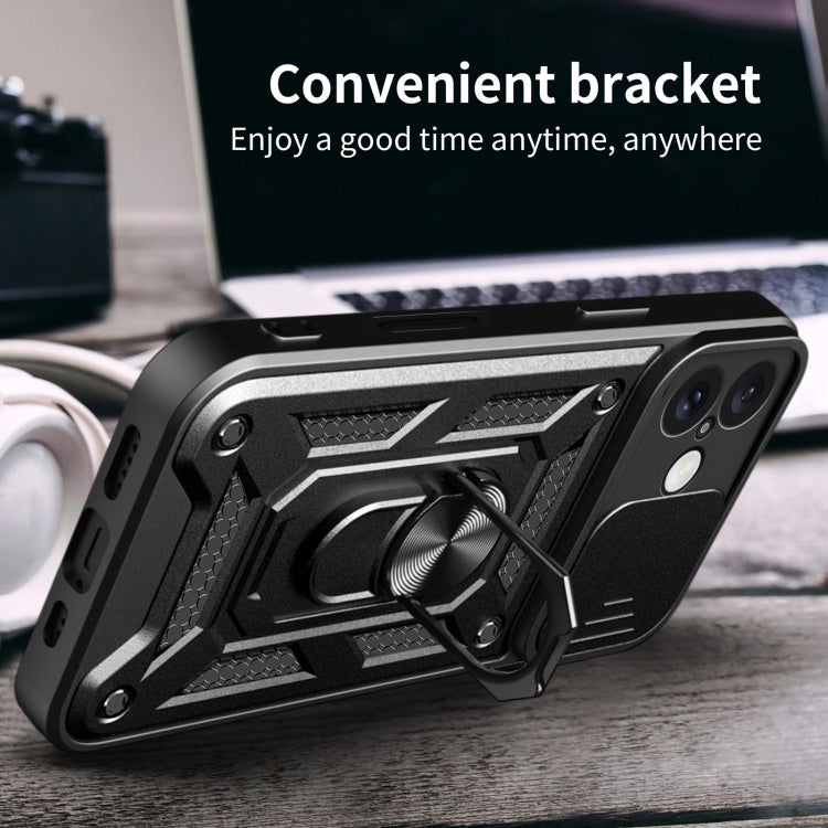 Sliding Camera Cover Phone Case For iPhone 16 Plus 16 15 Pro PU TPU PC