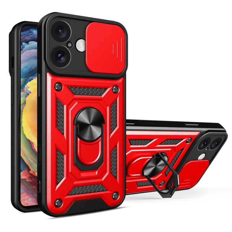 Sliding Camera Cover Phone Case For iPhone 16 Plus 16 15 Pro PU TPU PC