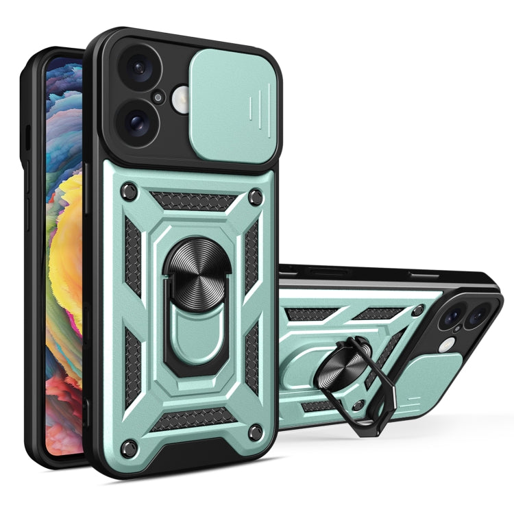 Sliding Camera Cover Phone Case For iPhone 16 Plus 16 15 Pro PU TPU PC