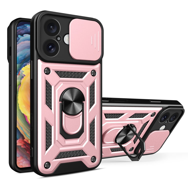 Sliding Camera Cover Phone Case For iPhone 16 Plus 16 15 Pro PU TPU PC