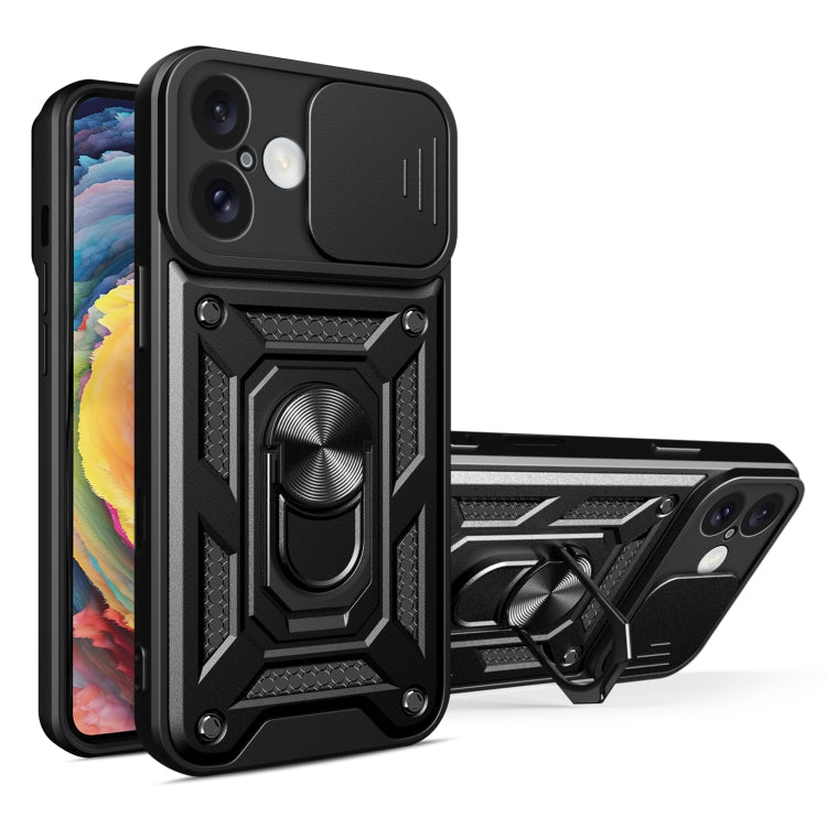 Sliding Camera Cover Phone Case For iPhone 16 Plus 16 15 Pro PU TPU PC