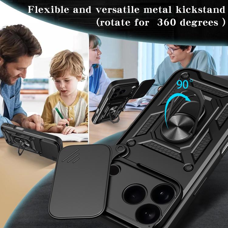 Sliding Camera Cover Design TPU+PC Phone Case, For iPhone 16e, For iPhone 16 Pro Max, For iPhone 16 Pro
