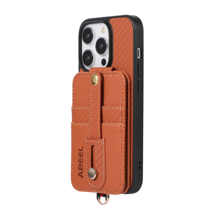 ABEEL Carbon Fiber RFID Card Holder Phone Case, For iPhone 15 Pro Max, For iPhone 15 Pro, For iPhone 14 Pro, For iPhone 14 Pro Max, For iPhone 13 Pro Max, For iPhone 13 Pro