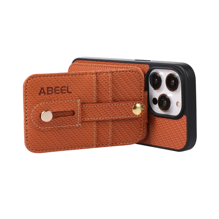 ABEEL Carbon Fiber RFID Card Holder Phone Case, For iPhone 15 Pro Max, For iPhone 15 Pro, For iPhone 14 Pro, For iPhone 14 Pro Max, For iPhone 13 Pro Max, For iPhone 13 Pro