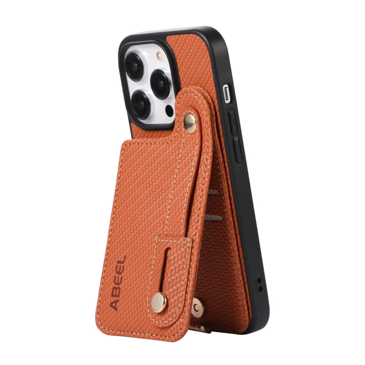 ABEEL Carbon Fiber RFID Card Holder Phone Case, For iPhone 14 Pro, For iPhone 15 Pro Max, For iPhone 15 Pro, For iPhone 14 Pro Max, For iPhone 13 Pro Max, For iPhone 13 Pro