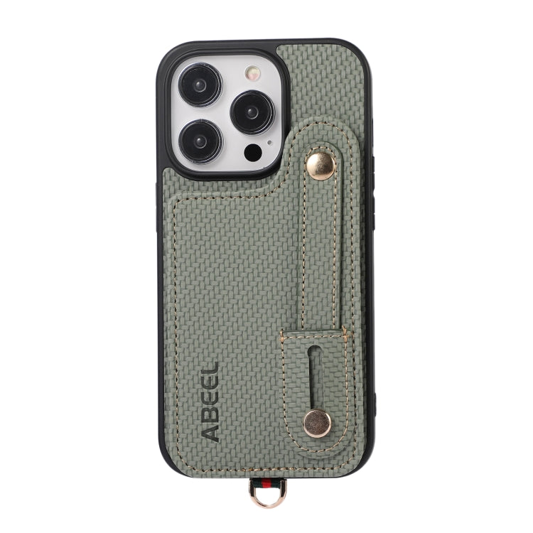 ABEEL Carbon Fiber RFID Card Holder Phone Case, For iPhone 15 Pro Max, For iPhone 14 Pro, For iPhone 14 Pro Max, For iPhone 15 Pro, For iPhone 13 Pro Max, For iPhone 13 Pro