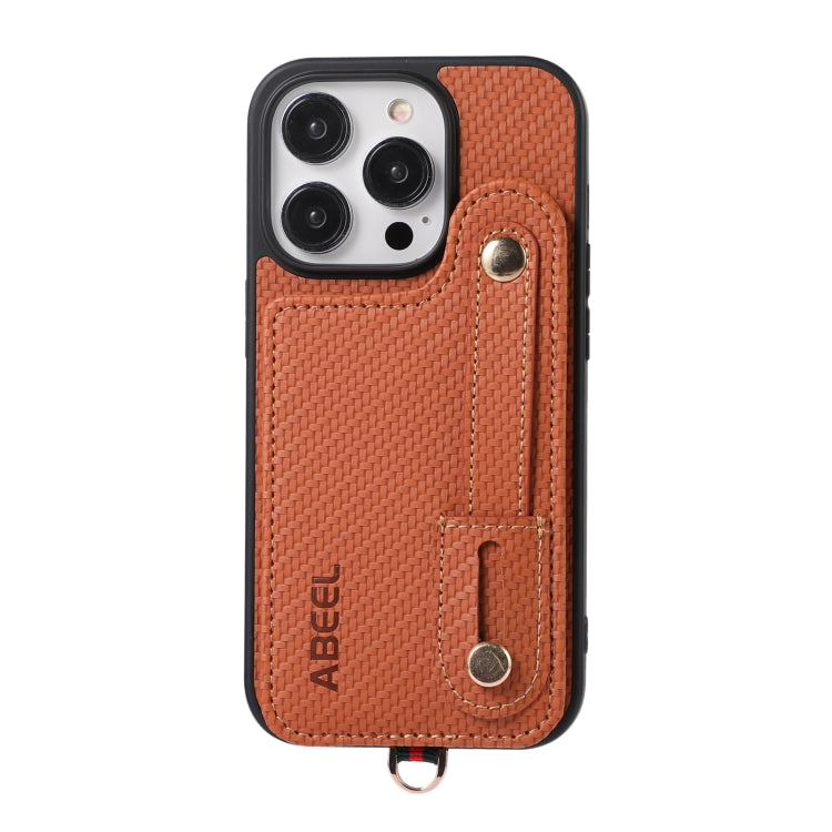 ABEEL Carbon Fiber RFID Card Holder Phone Case, For iPhone 15 Pro Max, For iPhone 14 Pro, For iPhone 14 Pro Max, For iPhone 15 Pro, For iPhone 13 Pro Max, For iPhone 13 Pro