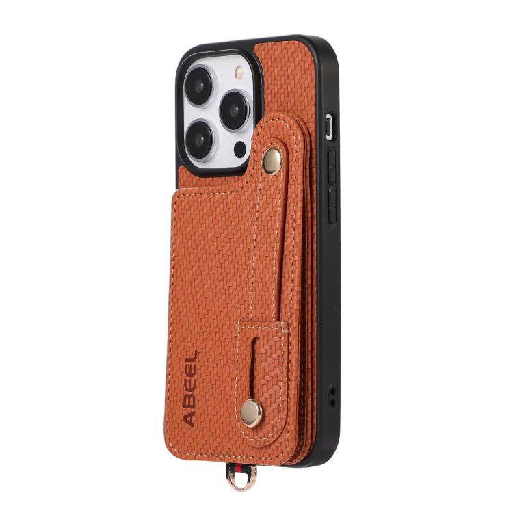 ABEEL Carbon Fiber RFID Card Holder Phone Case, For iPhone 15 Pro Max, For iPhone 14 Pro, For iPhone 14 Pro Max, For iPhone 15 Pro, For iPhone 13 Pro Max, For iPhone 13 Pro