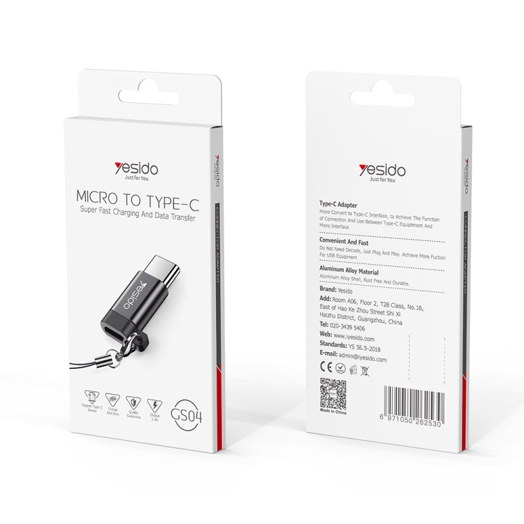 Yesido GS04 Type-C to Micro USB Mini Connector Adapter with Keychain