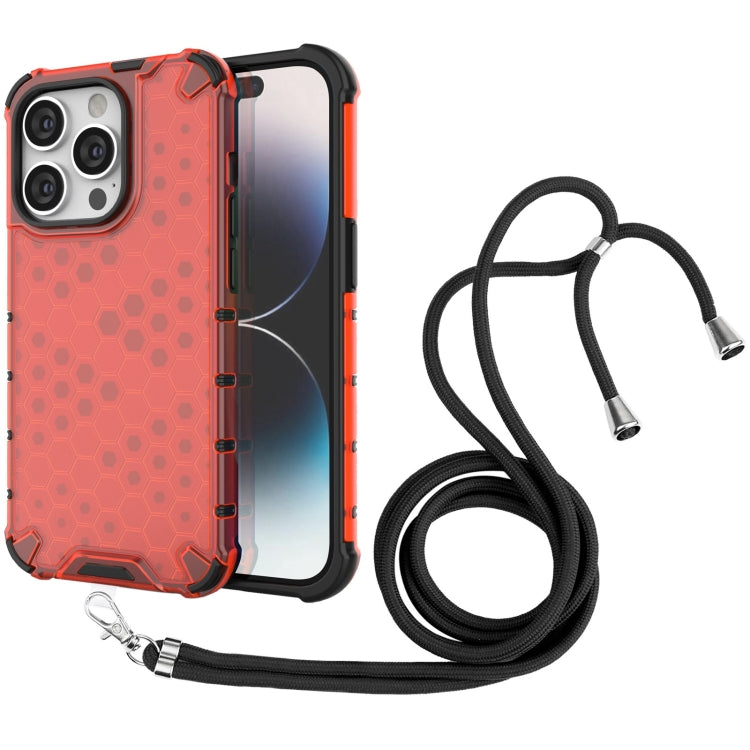 Lanyard Honeycomb Phone Case, For iPhone 15 Pro Max, For iPhone 15 Pro, For iPhone 15 Plus, For iPhone 15